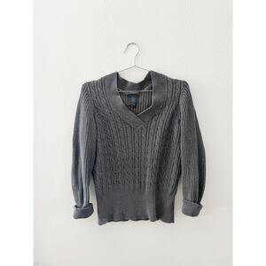 Faded Glory Gray Light Sweater with Cableknit Design - Size XL (Teen)